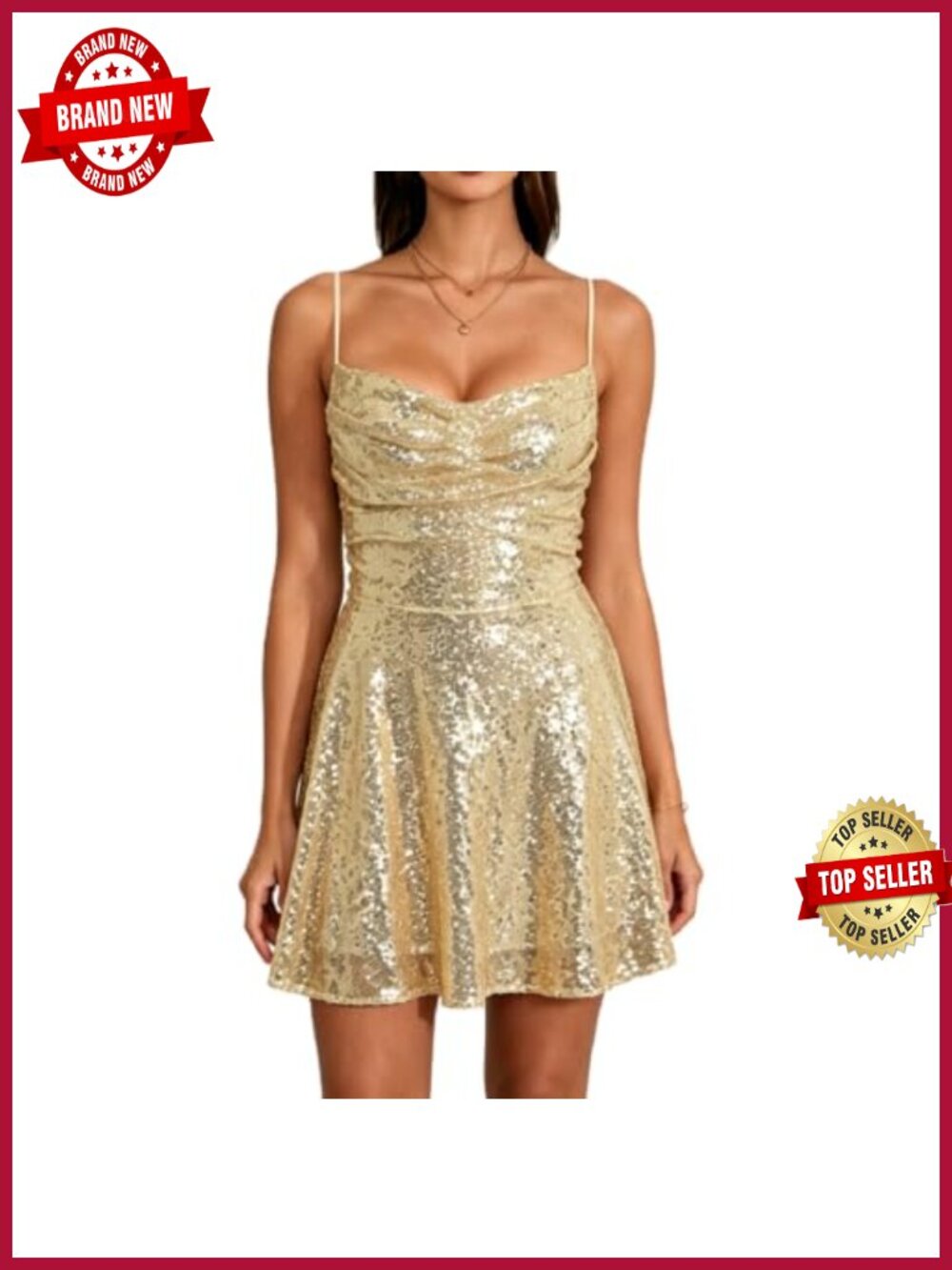 Sequin Mini Dress Spaghetti Strap Bodycon Club Cocktail Party Sleeveless